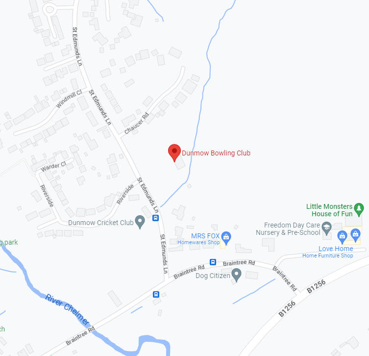Dunmow Bowling Club map